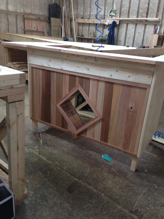 Cedar Fronted Mirror Bar