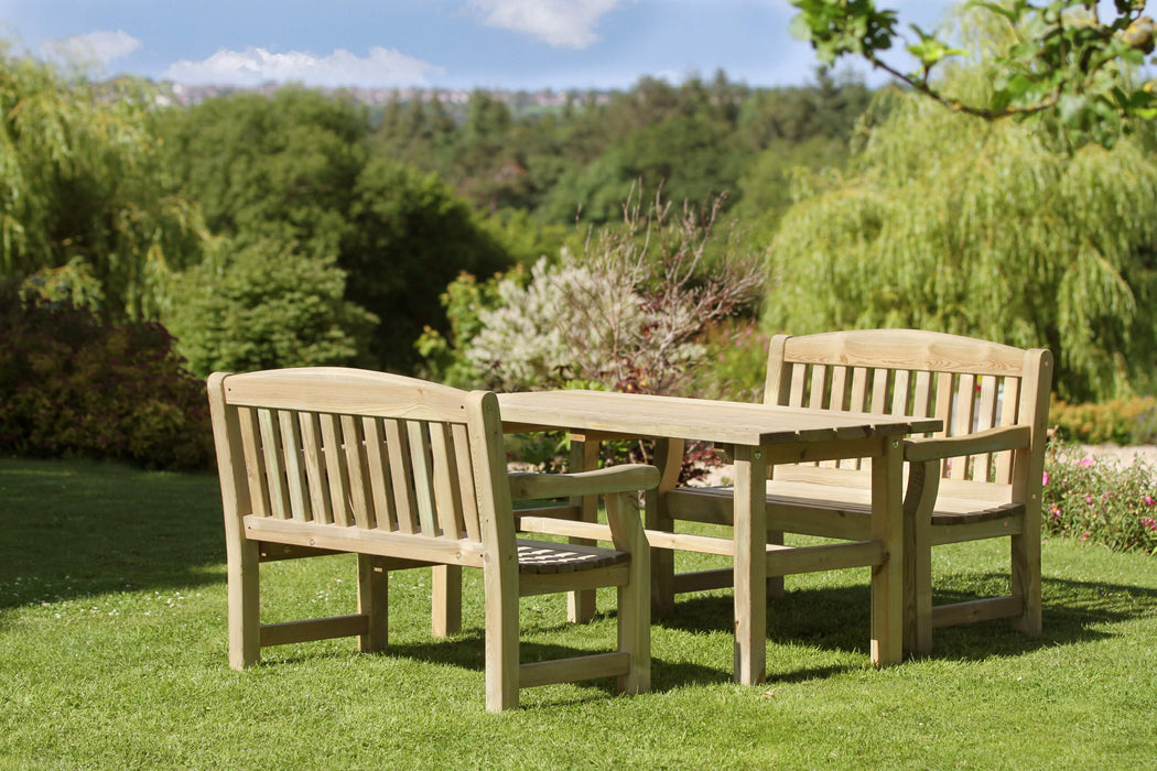 Emily Table and 2 Bench Set