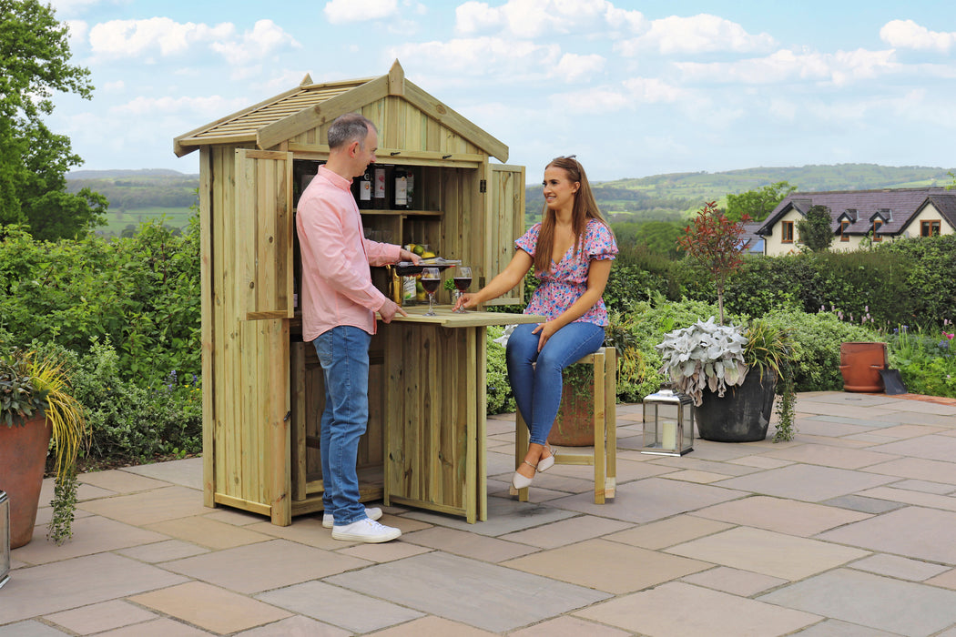 Garden Bar & 2 Stool Set