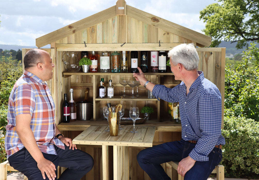 Garden Bar & 2 Stool Set
