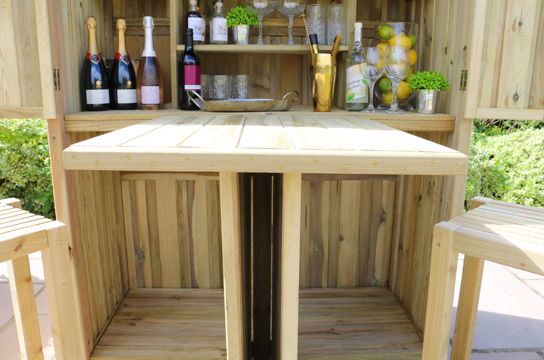 Garden Bar & 2 Stool Set