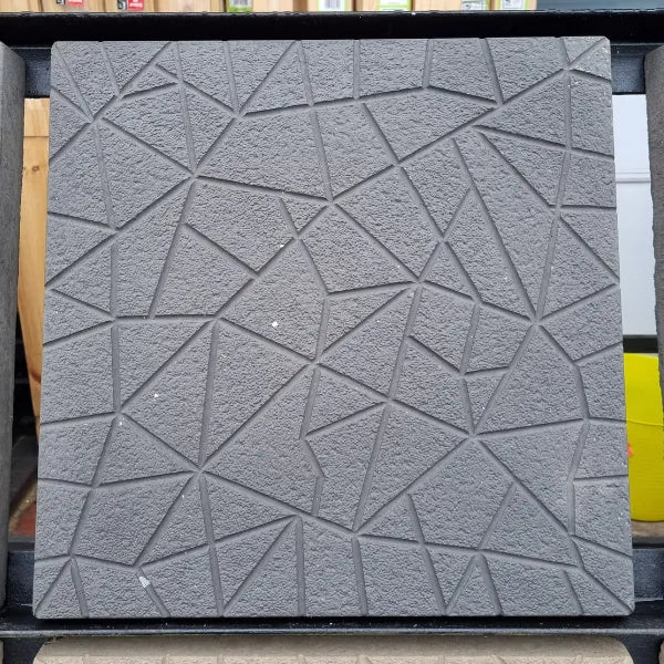 Charcoal Diagonal Design Concrete Flags (450x450)