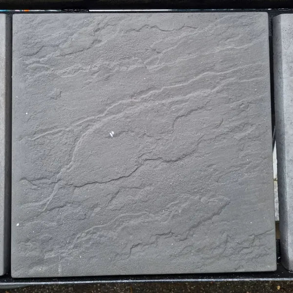 Charcoal Riven Design Concrete Flags (600x600)