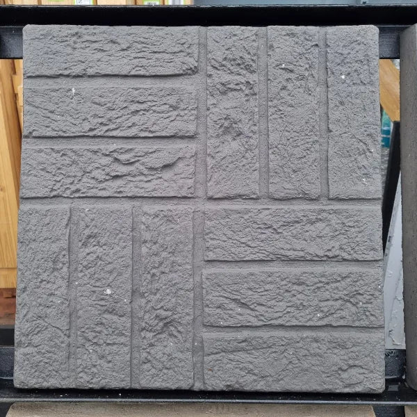 Charcoal Rustic Brick Concrete Flags (450x450)