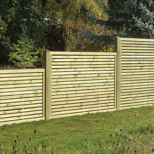 Modern Double Sided Slatted Screen Fence Panels — Timber Kings
